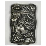 Art Nouveau Vintage Match Safe Silver Plate