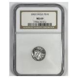 2002 $10 Platinum Eagle 1/10 oz NGC MS69