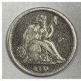 1837 Seated Liberty Silver Dime Very Good VG+