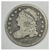 1837 Capped Bust Silver Dime Good G