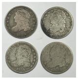 Lot of 4 Different Bust Silver Dimes 1829-1836