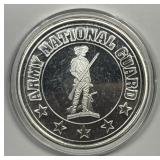 ARMY NATIONAL GUARD.999 1 oz Silver Round