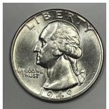 1949 Washington Silver Quarter Uncirculated BU
