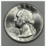 1949-D Washington Silver Quarter Uncirculated BU