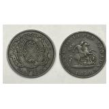 CANADA: Pair of Half Penny Bank Tokens