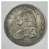1836 Capped Bust Silver Half Extra Fine XF