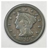 1849 Braided Hair Large Cent