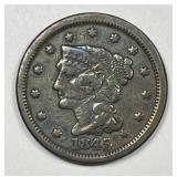 1845 Braided Hair Large Cent