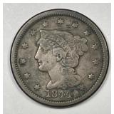 1844 Braided Hair Large Cent
