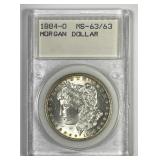 1884-O Morgan Silver $1 Vintage WMP Holder MS63