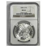 1884-O Morgan Silver $1 NGC MS-63