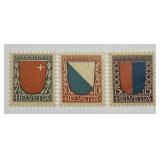 SWITZERLAND: 1920 Set Sc# B15-17 Mint MNH
