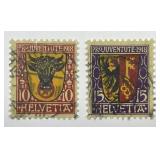 SWITZERLAND: 1918 Semi Postal Pair B10 & B11 Used
