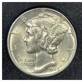 1945-D Mercury Silver Dime Uncirculated BU