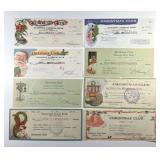 1925-1959 Lot of 8 Different Christmas Club Checks
