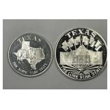 State of Texas Sterling Silver Medal Pair