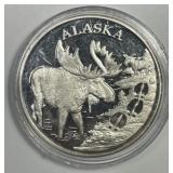 Alaska State Seal Proof .999 1 oz Silver Art Round