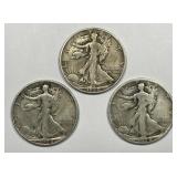 1928-S Walking Liberty Silver Half Trio
