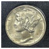 1936-D Mercury Silver Dime Uncirculated BU