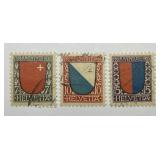 SWITZERLAND: 1920 Set Sc# B15-17 Used