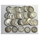 AUSTRALIA: Lot of 50 Silver King George V 6 Pence