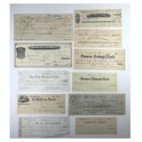 11 Various Bank Checks From 1868-1937