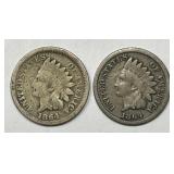 1864 Indian Head Cent Transition Pair CN & Br