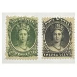 CANADA NOVA SCOTIA: 1860 8.5c & 12.5c Sc# 11 & 13