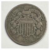 1864 Two Cent Piece Very Good VG
