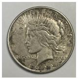 1922-S Peace Silver $1 About Uncirculated AU