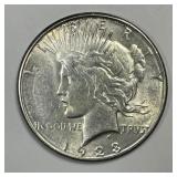 1923-S Peace Silver $1 About Uncirculated AU