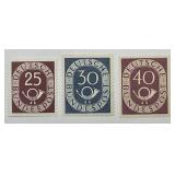 GERMANY: 1951-52 Set Sc# 678-680 Mint MNH