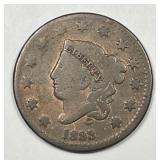 1833 Coronet Head Large Cent