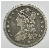 1838 Capped Bust Silver Quarter Fine F