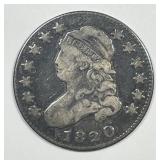1820 Capped Bust Silver Quarter Fine F details