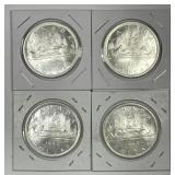 CANADA: Lot of Four 1965 Silver Dollars BU