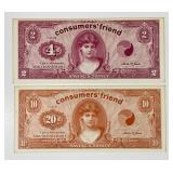 1973 Pair of Consumers Friend Savings Money