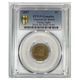1857 Flying Eagle Cent PCGS AU details
