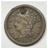 1855 Braided Hair Large Cent