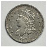 1837 Capped Bust Silver Half Dime H10c VF+