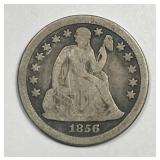1856 Seated Liberty Silver Dime Small Date Good G