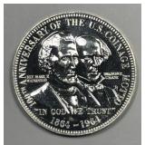 1864-1964 Coinage Motto Sterling Silver Medal