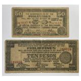 PHILIPPINES: 1942 Emergency Currency Pair