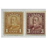 CANADA: 1928-9 1c & 3c Pair Sc# 149 & 151 Mint MH