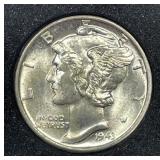 1943-D Mercury Silver Dime FSB Uncirculated BU