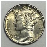 1945 Mercury Silver Dime Brilliant Uncirculated