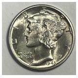 1943-S Mercury Silver Dime Brilliant Uncirculated