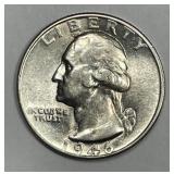 1946-D Washington Silver Quarter Uncirculated UNC