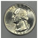 1943-S Washington Silver Quarter Uncirculated BU