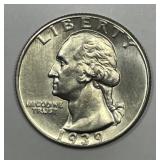1939-D Washington Silver Quarter Uncirculated UNC
